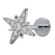 Titanium Decorative Labret - Luminous Star with Cubic Zirconia