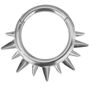 Titanium Segmented Clicker with Spikes - Circle