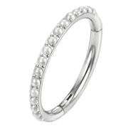 Titanium Segmented Clicker With Pearls - Circle - Piercing Planet