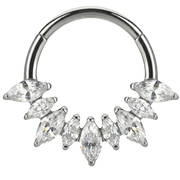 Titanium Segment Clicker 9 Cubic Zirconia - Circle