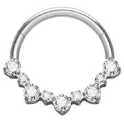 Titanium Segmented Clicker With Zircons and Diamonds - Bow - Piercing Planet