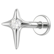 Decorative Titanium Labret - Star with Cubic Zirconia