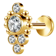 Labret decorativo de titanio - Cascada con circonitas cúbicas y bolas