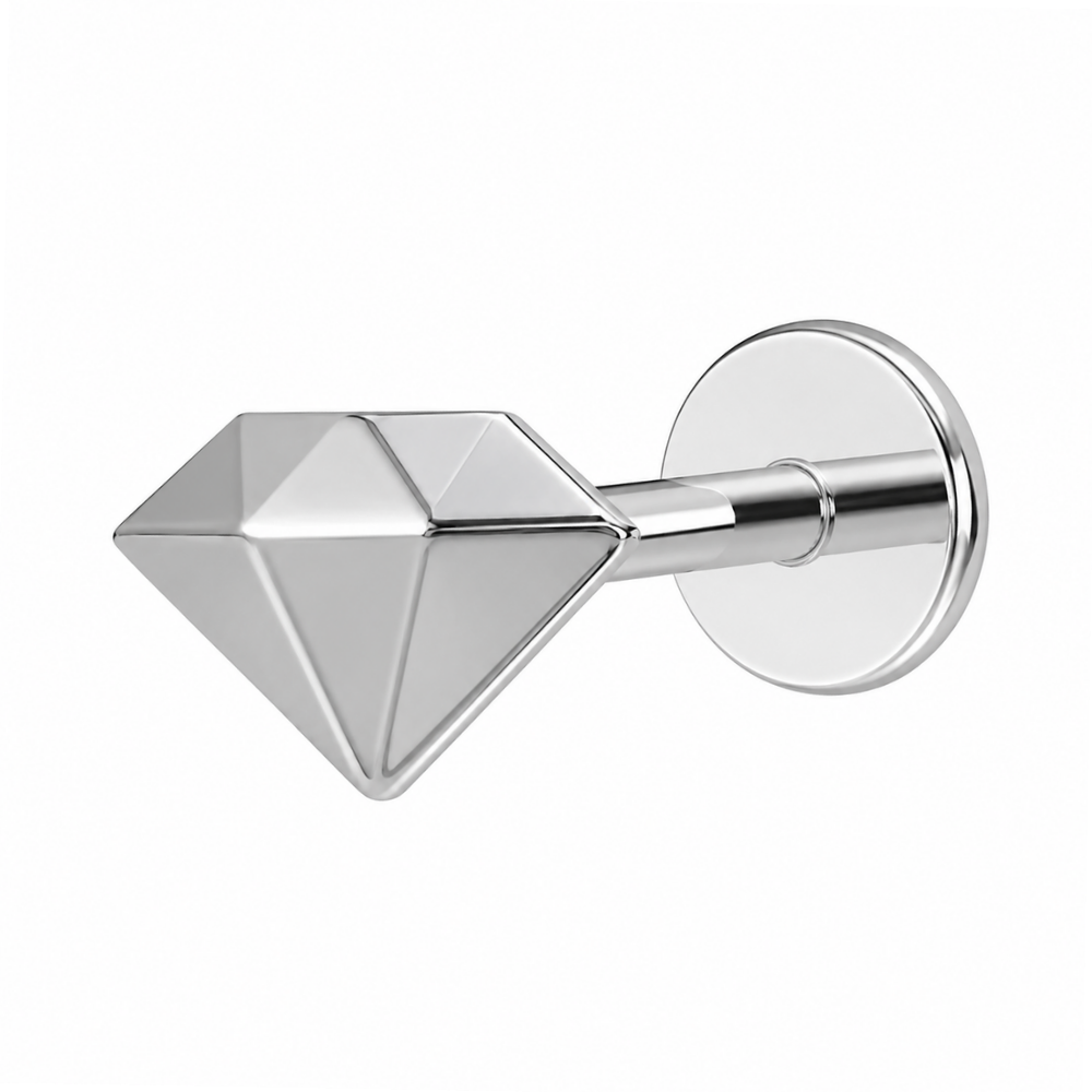 Labret Decorativo de Titanio - Diamante Geométrico