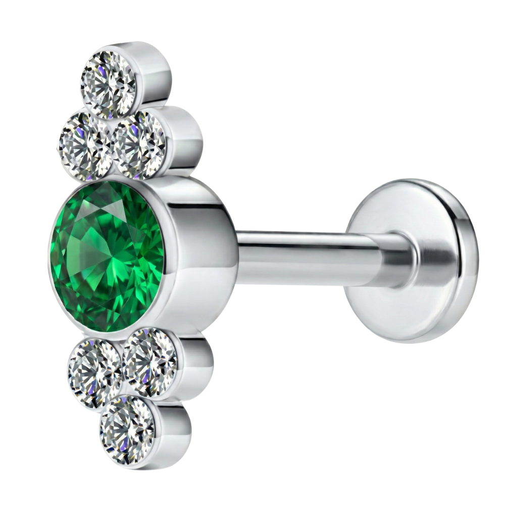 Labret decorativo de titanio - Circonitas decorativas