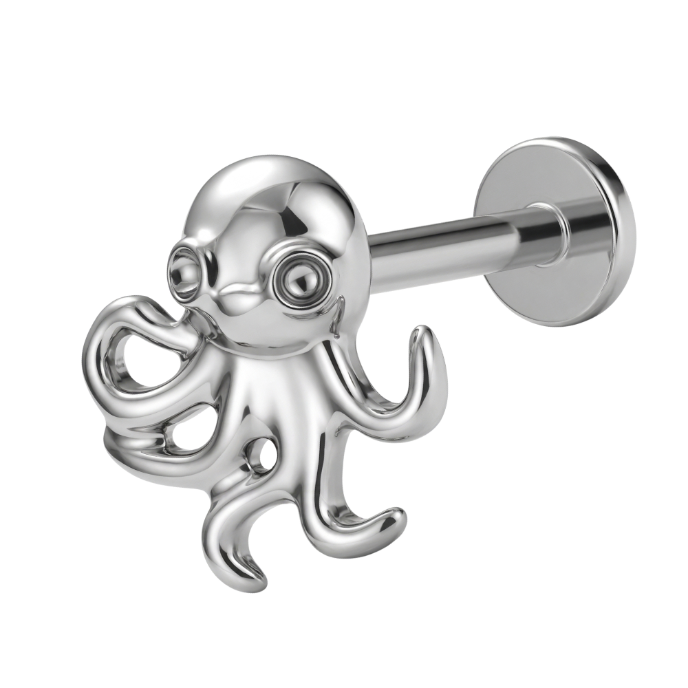 Titanium Decorative Labret - Octopus