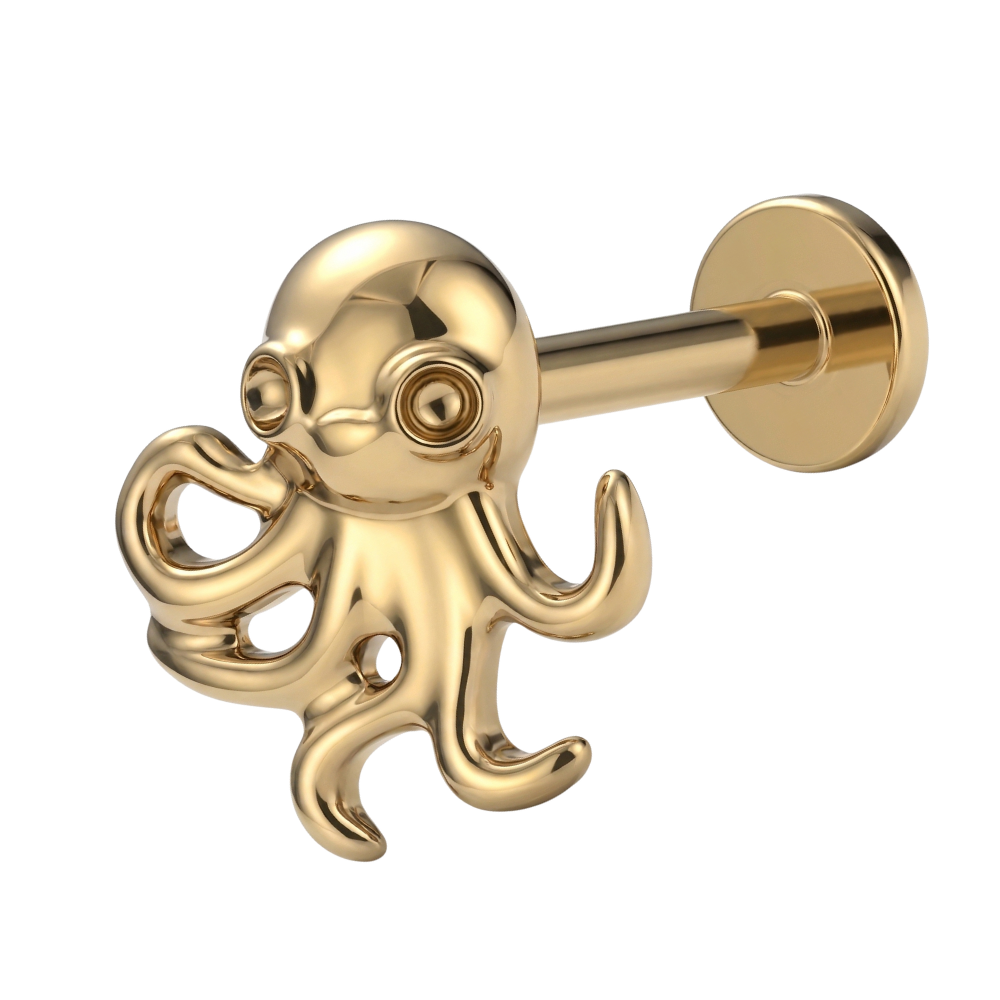 Titanium Decorative Labret - Octopus