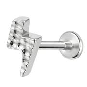 Labret decorativo de titanio - Rayo con estructura