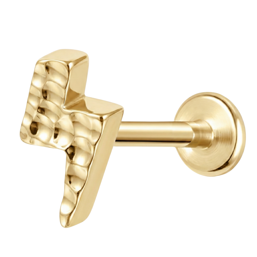 Labret decorativo de titanio - Rayo con estructura