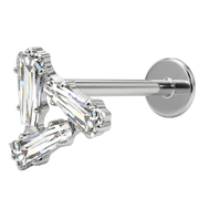 Titanium Decorative Labret - Triangle with Cubic Zirconia