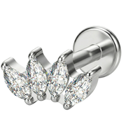Titanium Decorative Labret - Crown of Cubic Zirconia