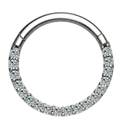 Titanium Segmented Clicker With Zircons - Circle - Piercing Planet