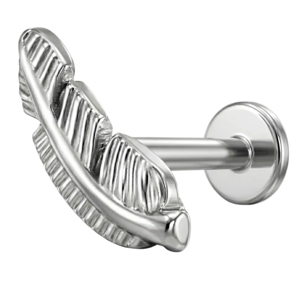 Titanium Decorative Labret - Feather