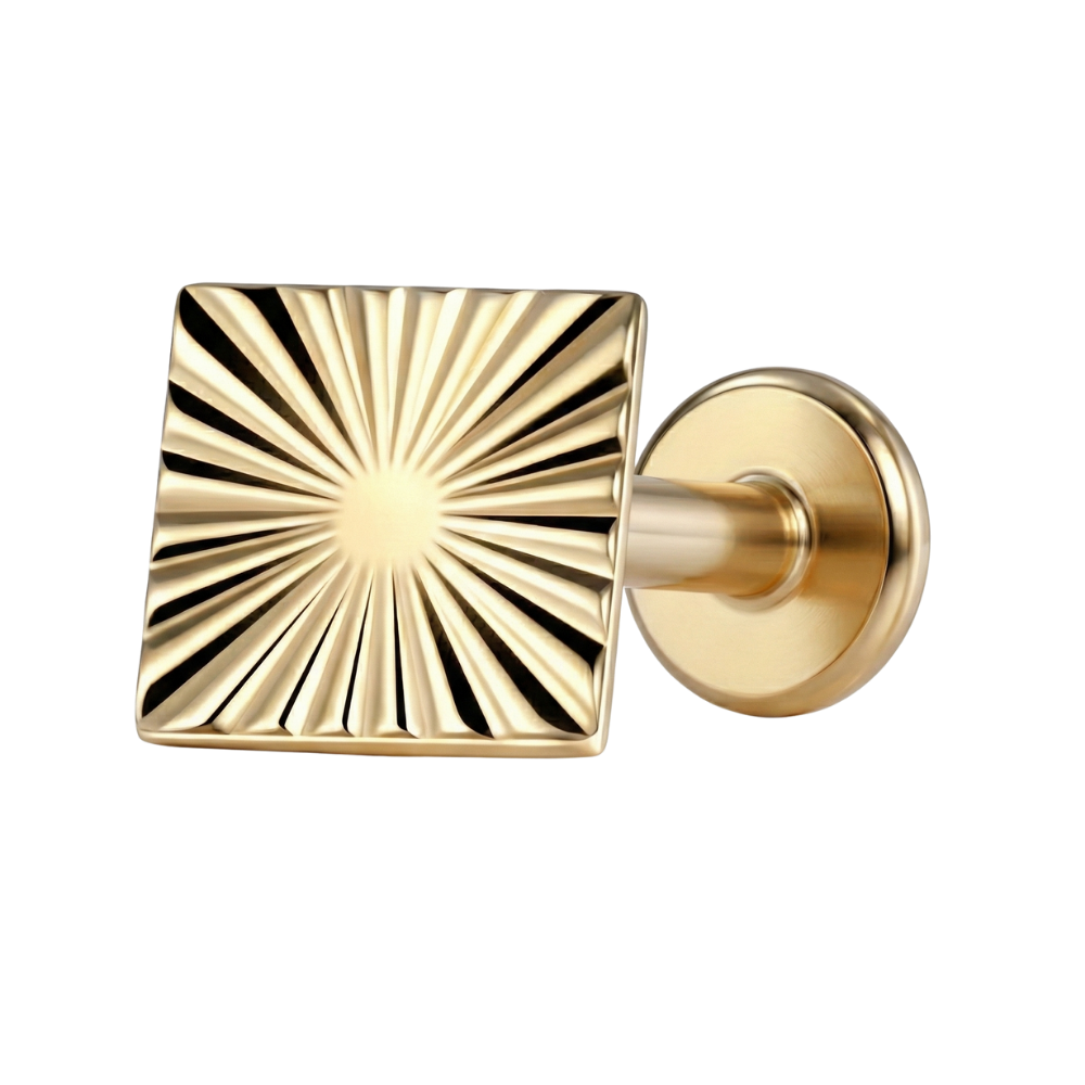 Titanium Decorative Labret - Structural Square