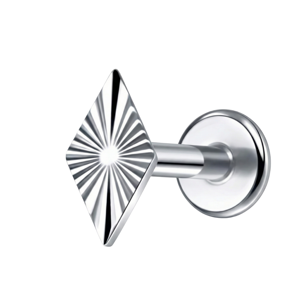 Labret decorativo de titanio - Rombo estructural
