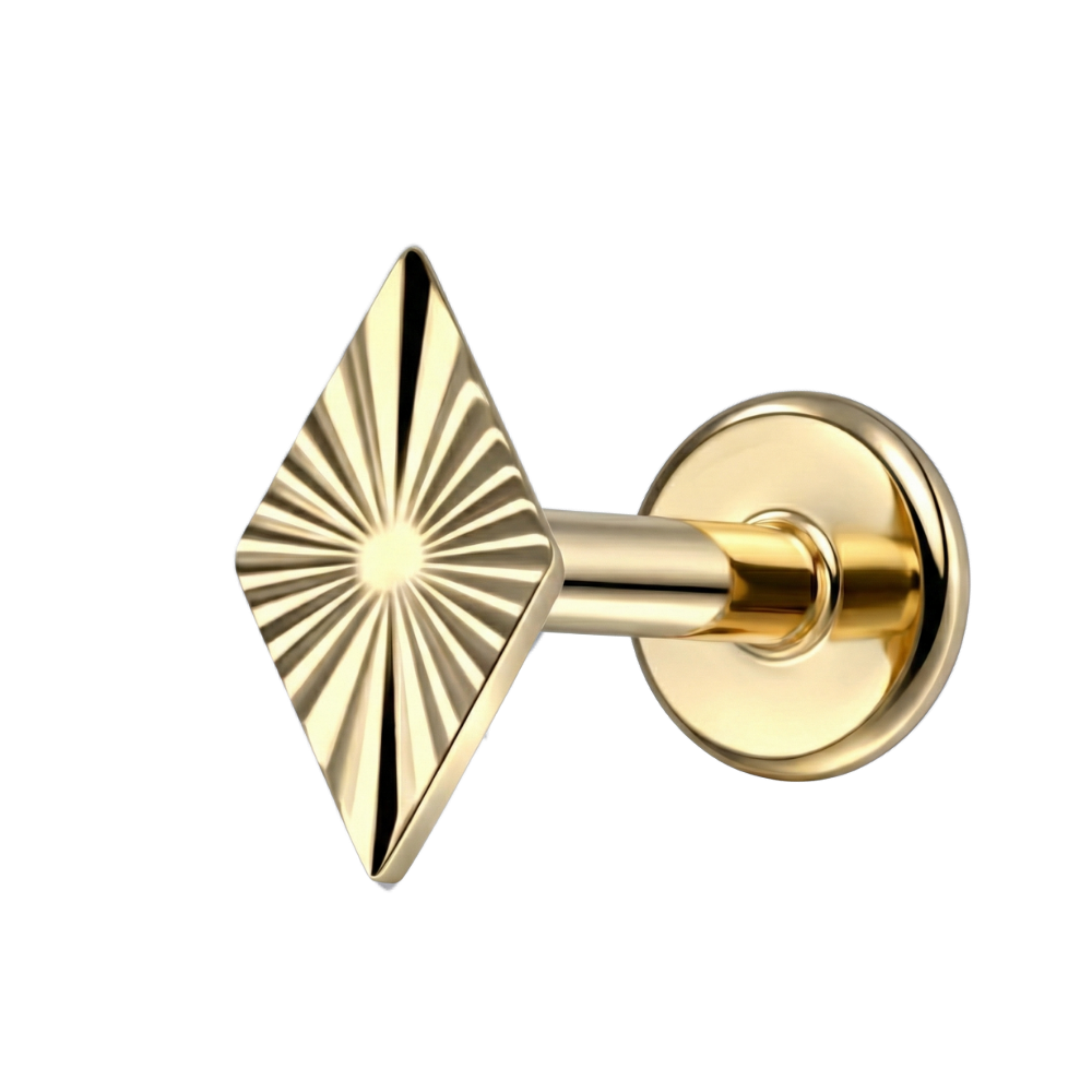 Labret decorativo de titanio - Rombo estructural