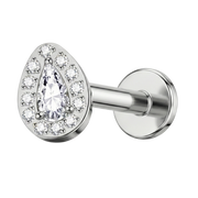 Titanium Decorative Labret - Drop with Cubic Zirconia
