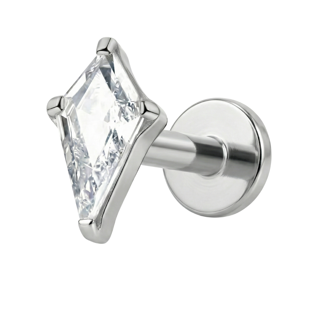 Labret decorativo de titanio - Cometa con circonita cúbica