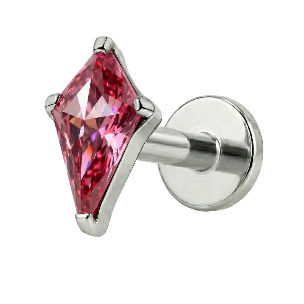 Labret decorativo de titanio - Cometa con circonita cúbica