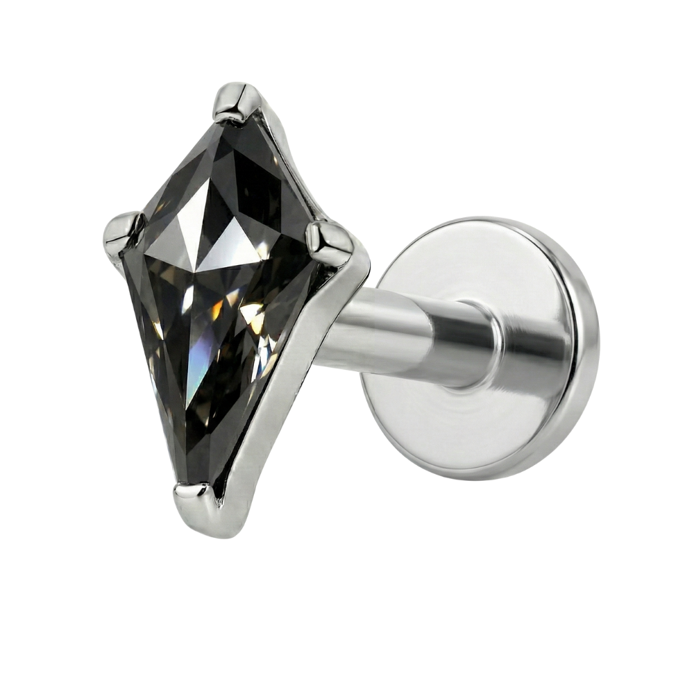 Labret decorativo de titanio - Cometa con circonita cúbica