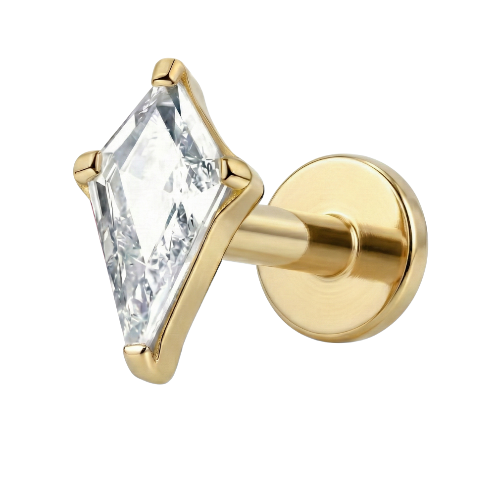 Labret decorativo de titanio - Cometa con circonita cúbica