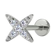 Titanium Decorative Labret - Star with Cubic Zirconia