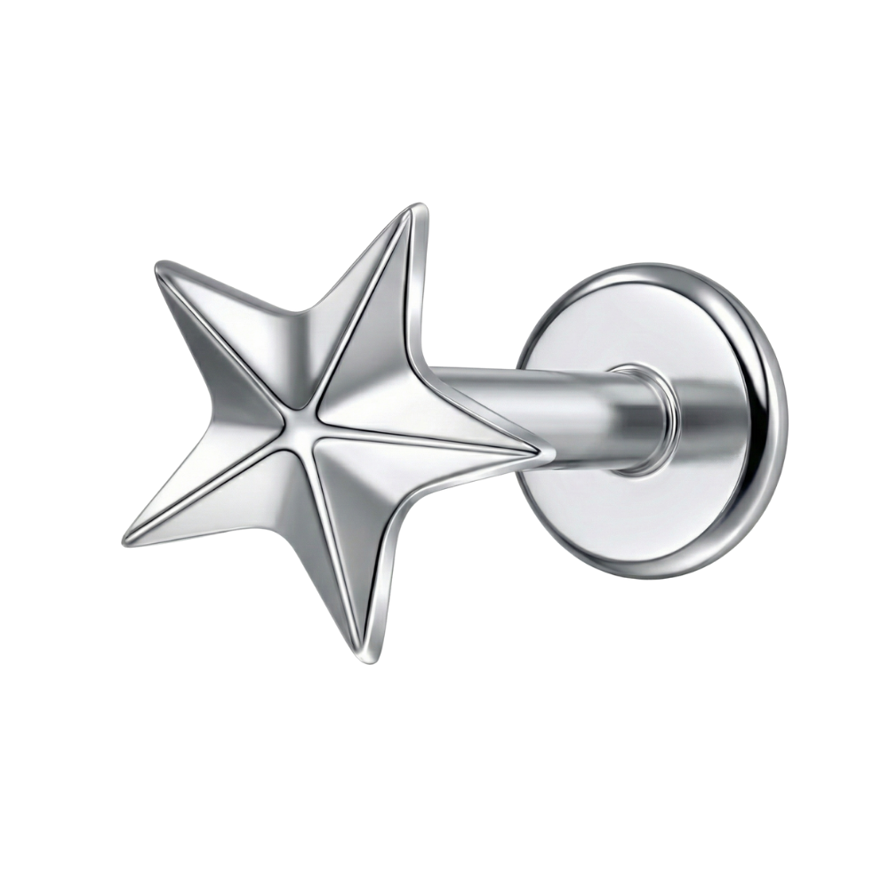 Labret decorativo de titanio - Estrella