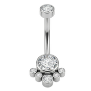 Anillo de ombligo de titanio - Circonitas