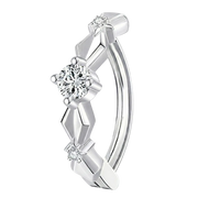 Titanium Navel Clicker - Rhombus with Cubic Zirconia