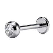Titanium Decorative Labret with External Thread - Cubic Zirconia