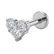 Decorative Titanium Labret - Heart-Shaped Cubic Zirconia