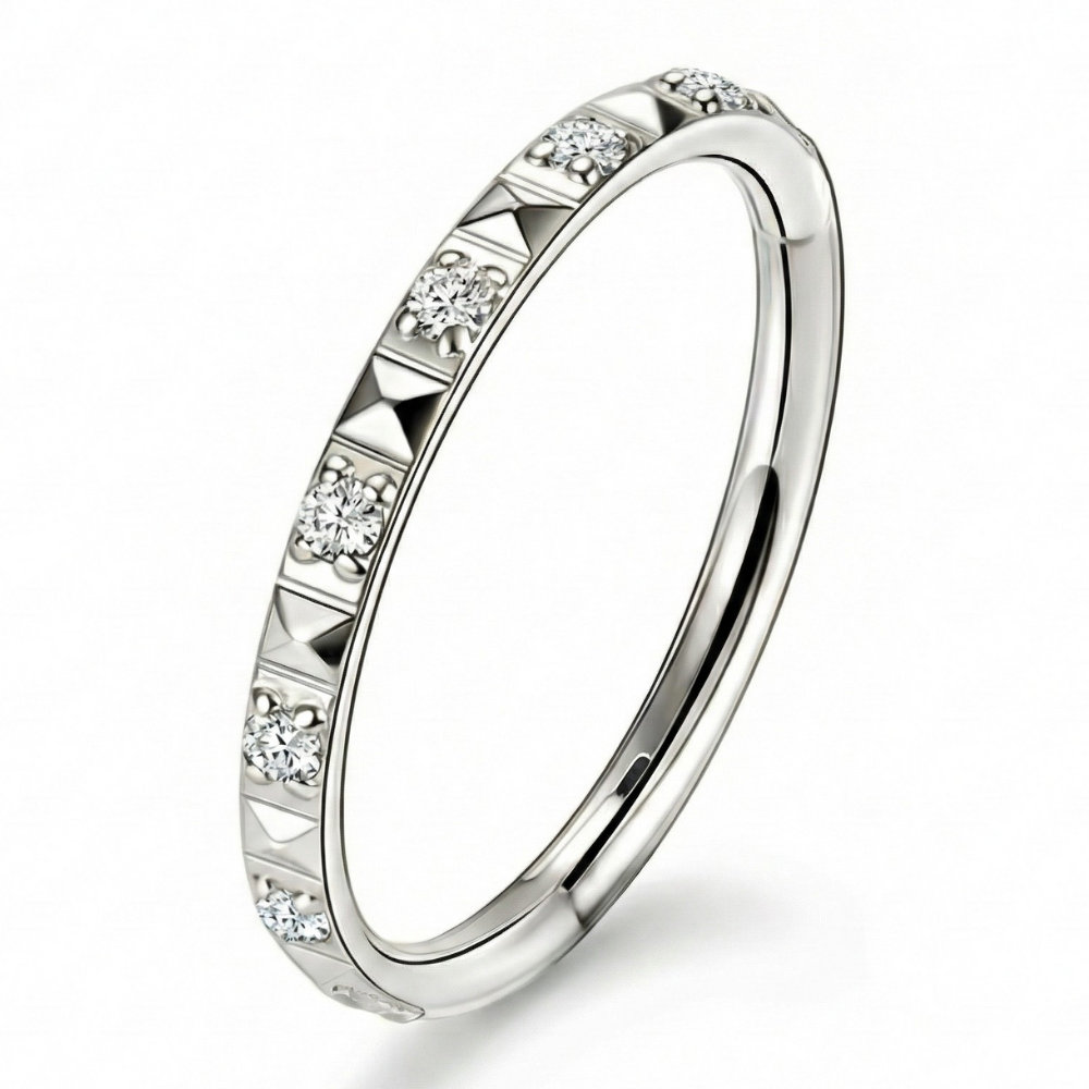 Clicker Segmentado De Titanio Con Circonitas Cúbicas, Borde Corte Diamante - Círculo - Piercing Planet