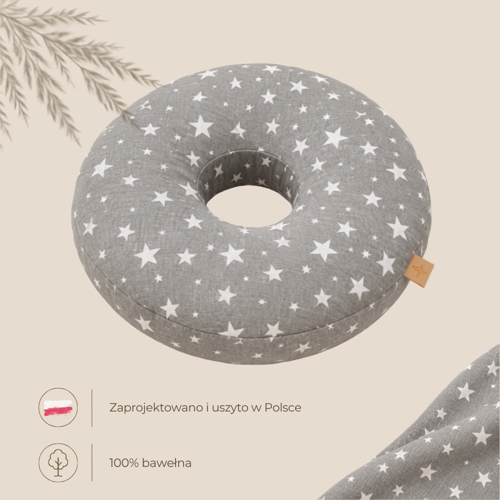 Donut pillow for piercing - cotton, 30 cm, Polish product
