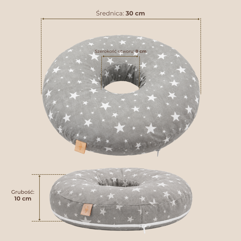 Donut pillow for piercing - cotton, 30 cm, Polish product