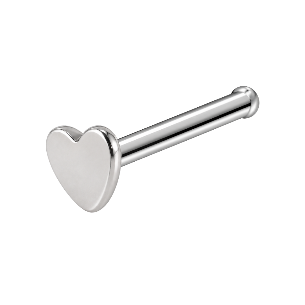 Simple Titanium Heart Nose Ring