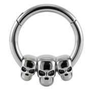 Steel Segment Clicker Three Skulls - Circle