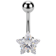 Piercing Ombligo Acero - Circonita Estrella