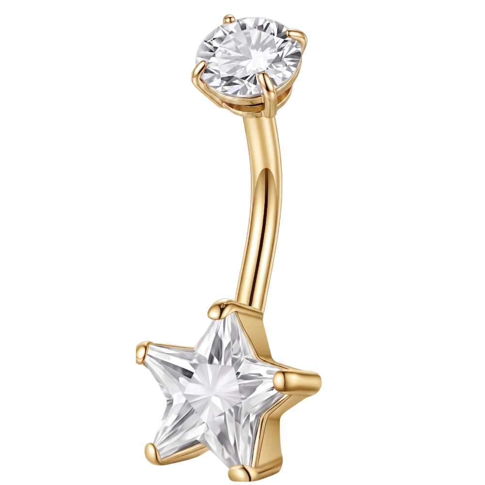 Anillo de ombligo de acero - Estrella