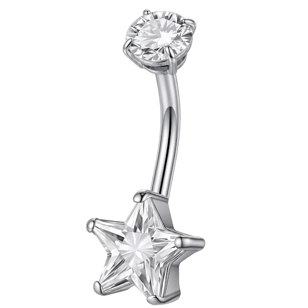 Anillo de ombligo de acero - Estrella
