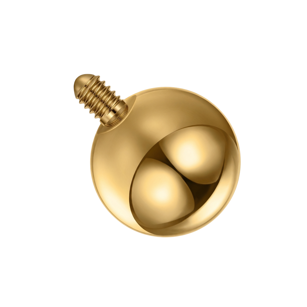 Tuerca de Titanio - Bola con Rosca Externa de Oro