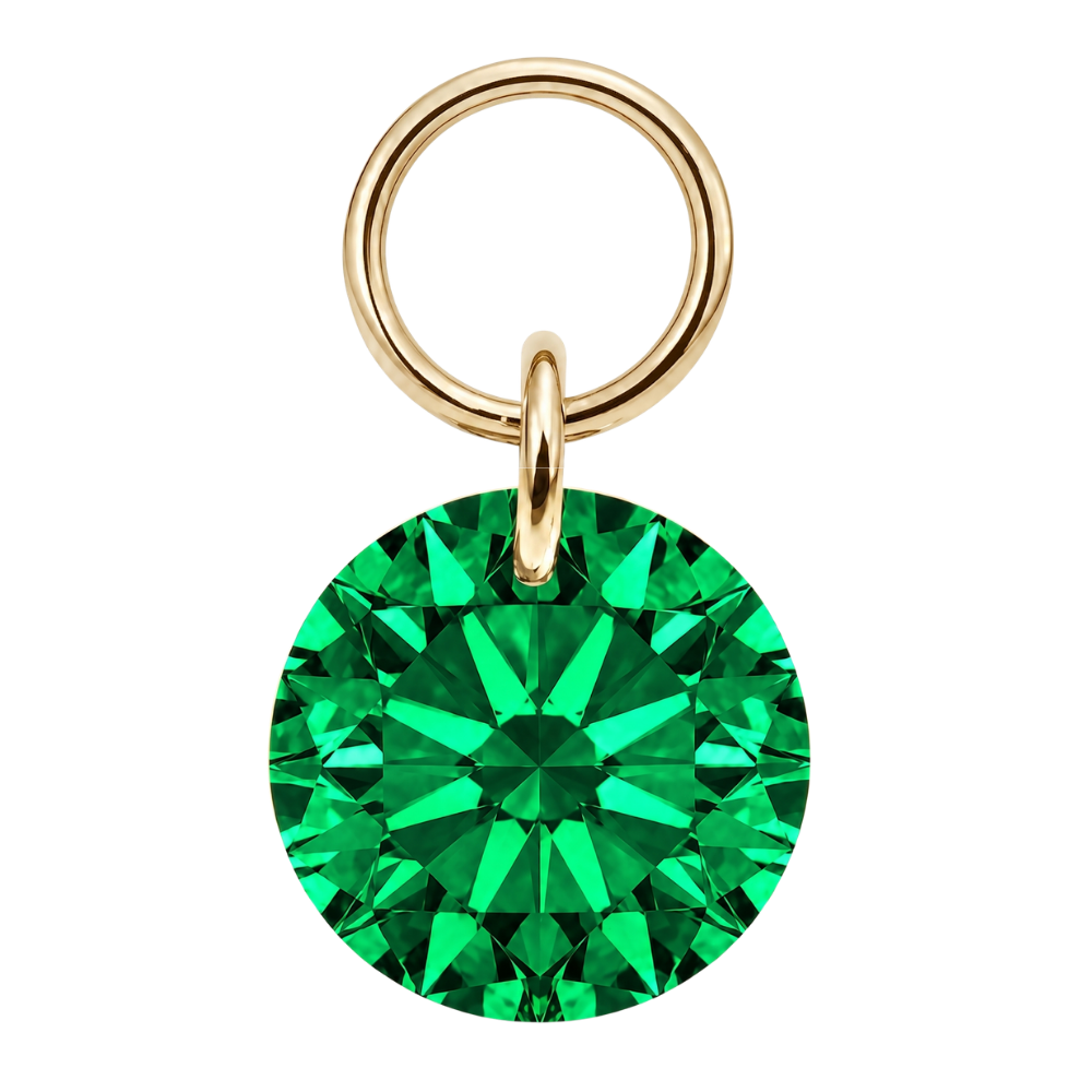 Colgante Titanio Charm Piercing Redondo Oro Verde