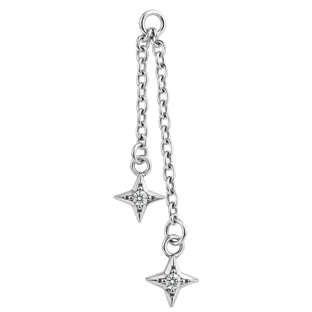 Colgante Charm de Titanio con Dos Estrellas