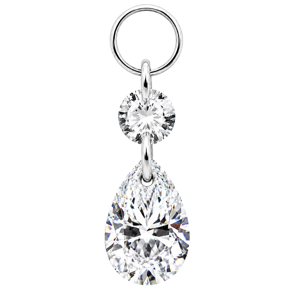 Colgante Charm de Titanio con Doble Circonita Cúbica