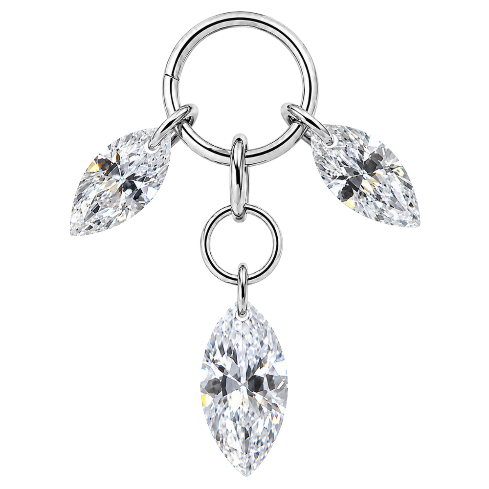 Colgante Charm de Titanio con Tres Circonitas Cúbicas
