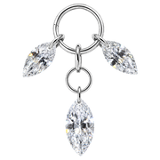Colgante Charm de Titanio con Tres Circonitas Cúbicas