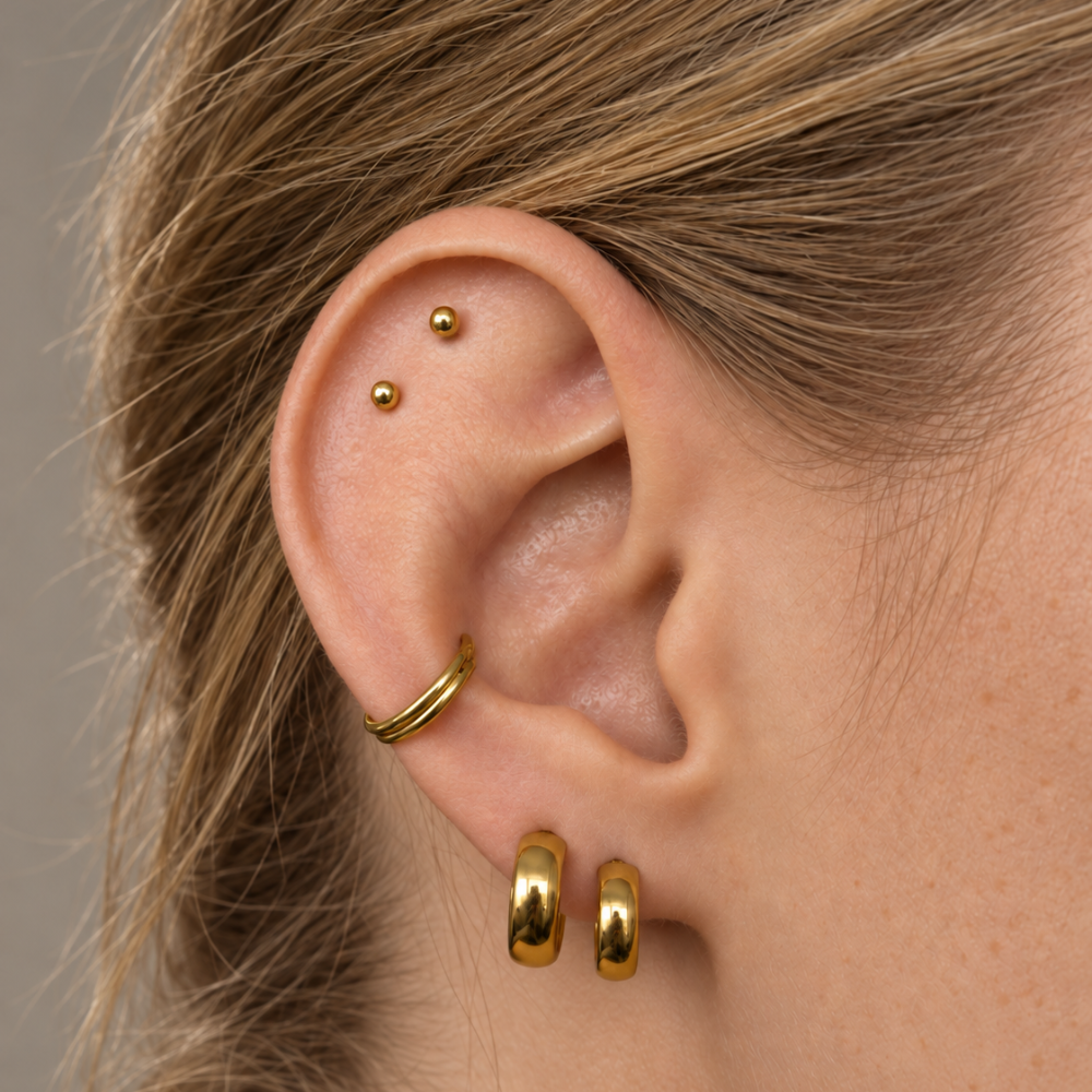 Arete Grueso Clicker Segmentado De Titanio