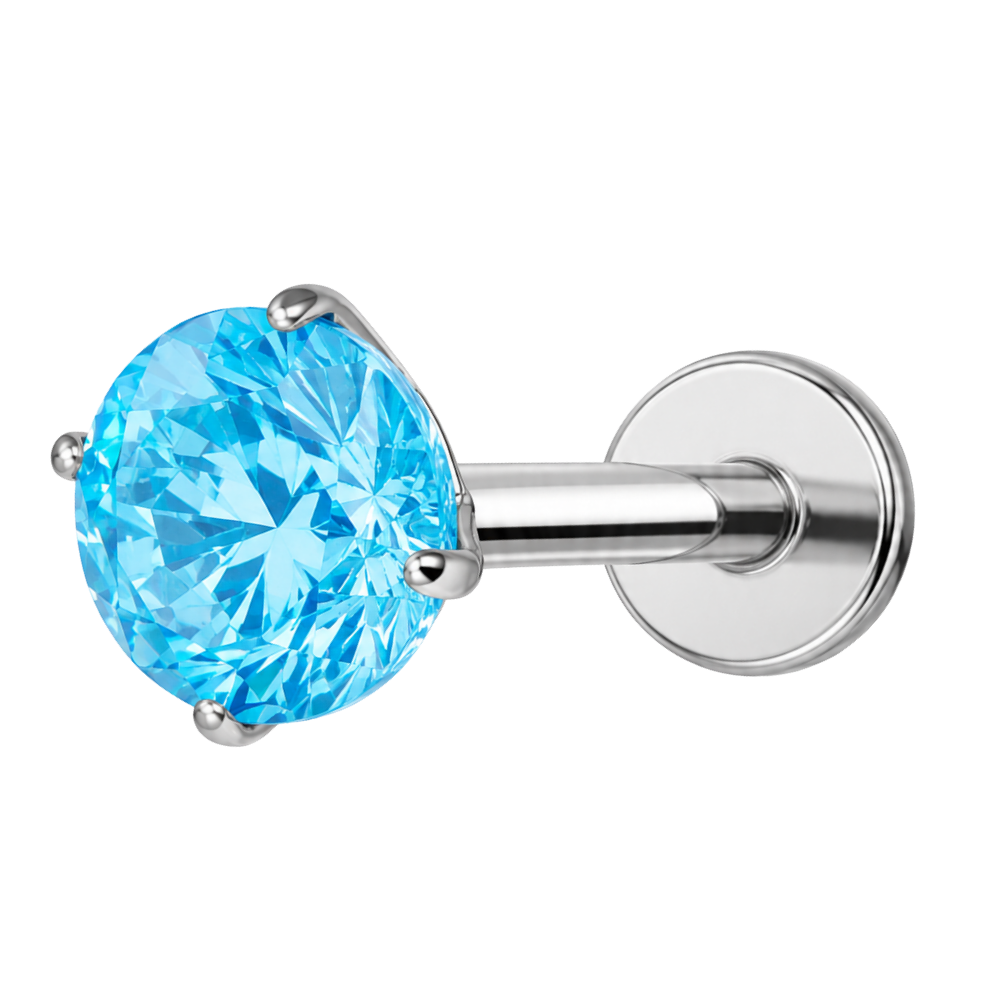 Labret Decorativo Titanio - Diamante azul