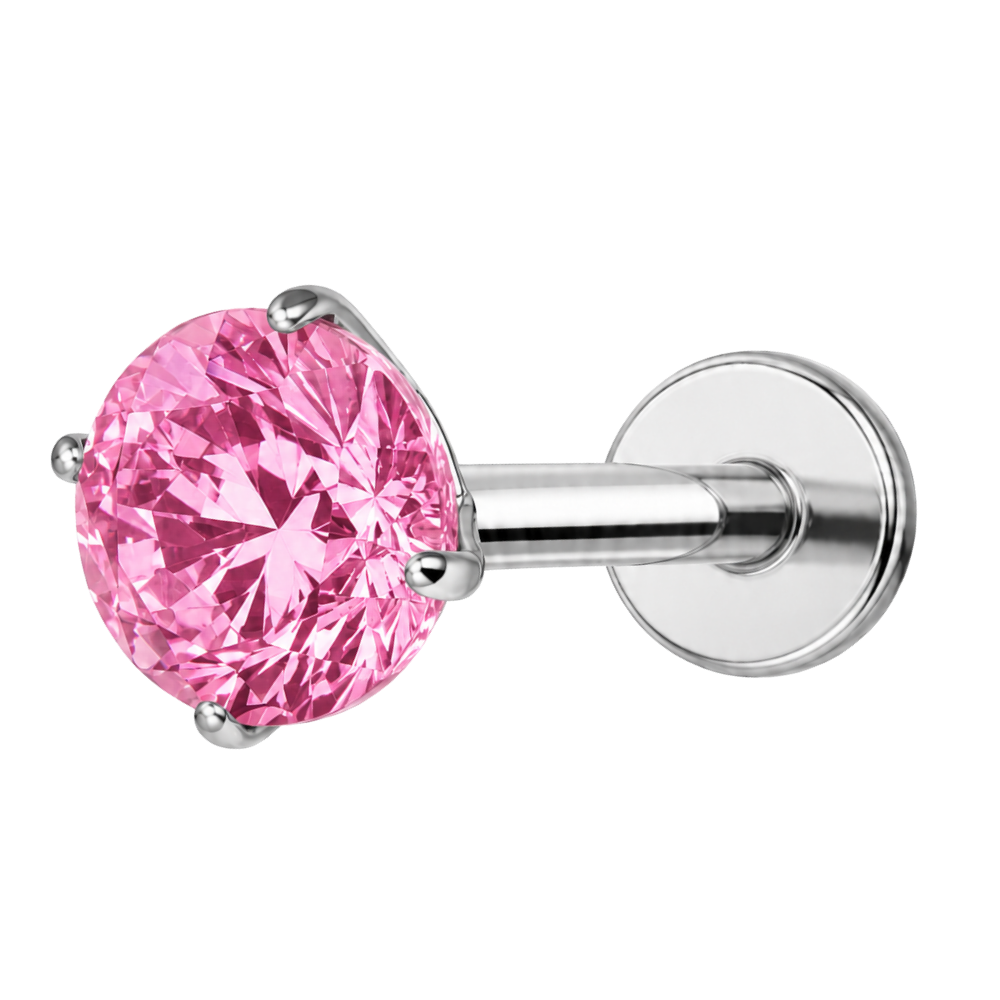 Labret Decorativo Titanio - Diamante rosa