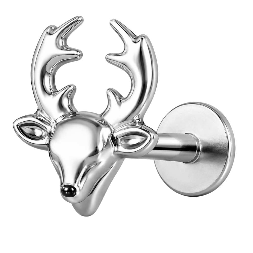 Tytanowy Labret Ozdobny Jelen