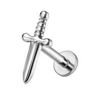 Tytanowy Labret Ozdobny Miecz Srebrny
